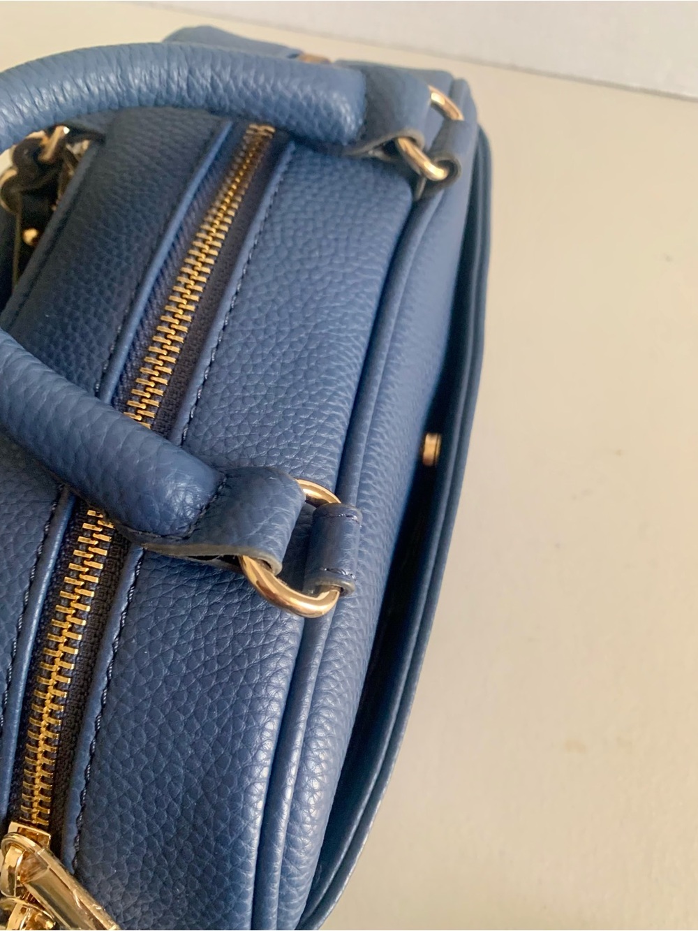 Nanette Lepore Blue Leather Satchel with Matching Pouch - Picture 9 of 13